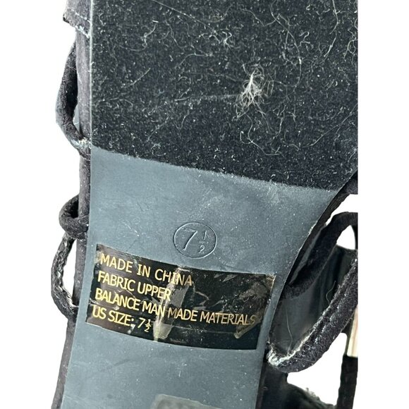 Chinese Laundry Platform Sandals 7.5 Black Wedge Peep Toes Zipper Closure - Picture 9 of 10